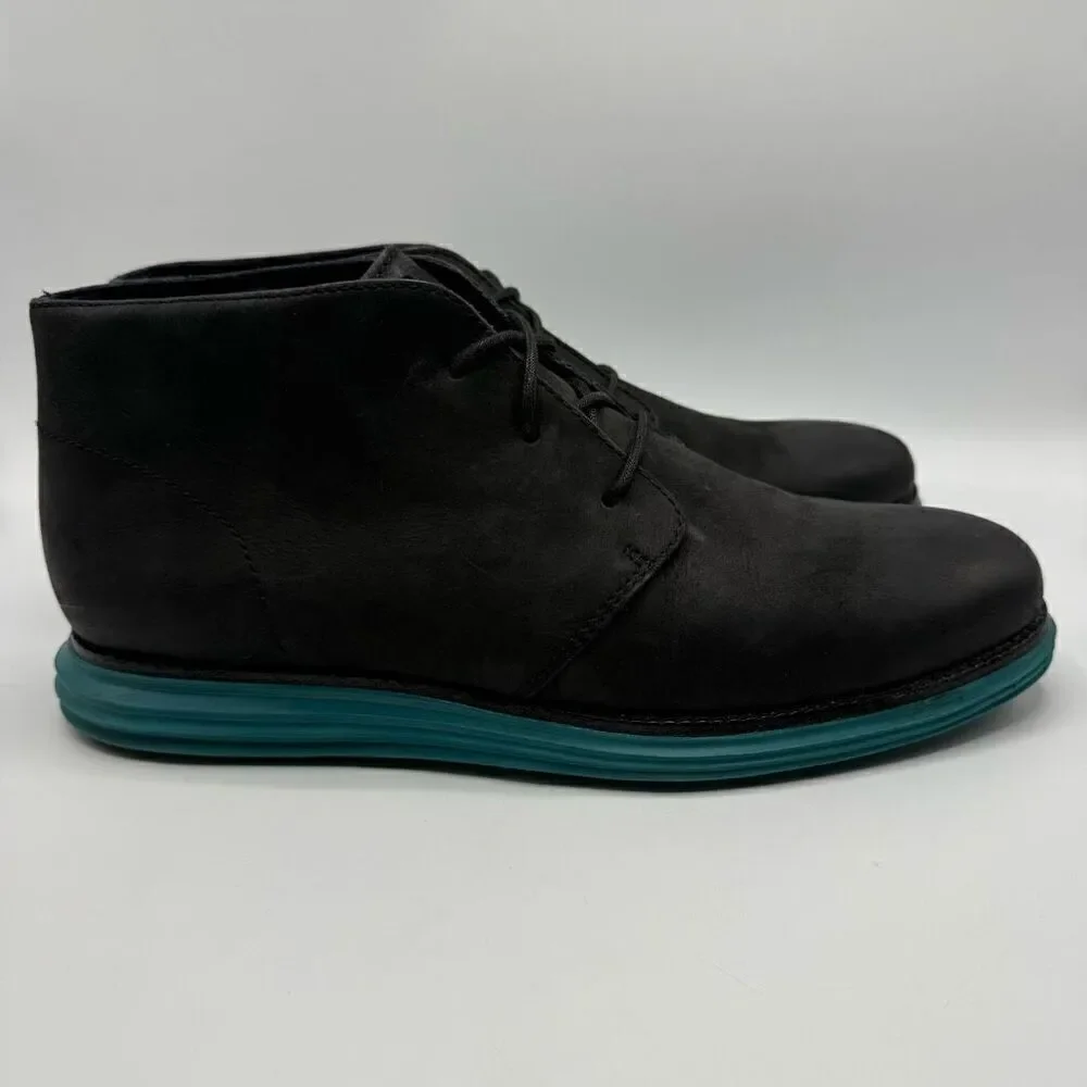 Cole Haan Lunargrand Chukka Boots Black Suede Booties - Men’s US 11
